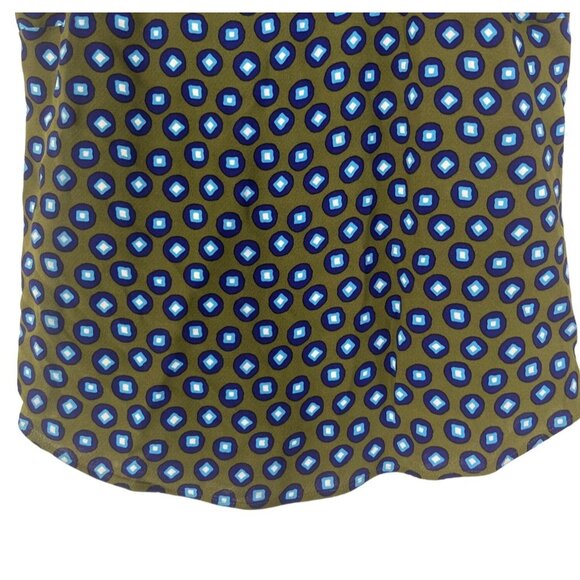 J Crew Sleeveless Blouse Womens Size 2 Green Blue Summer - Picture 4 of 8